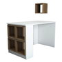 Hanah Home Escritorio de Estudio Blanco y Nogal con Estantería